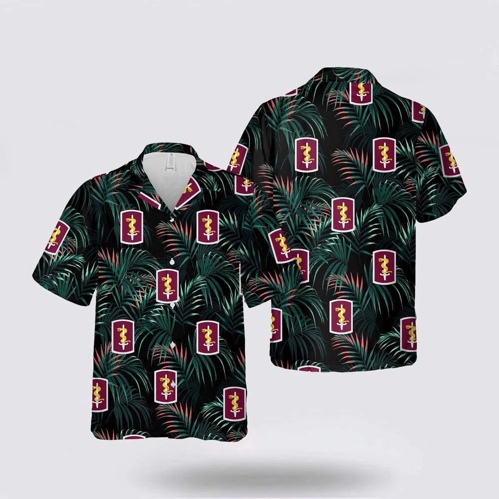 Army Hawaiian Shirt, US Army 30th Medical Brigade Hawaiian Shirt, Military Hawaiian Shirt