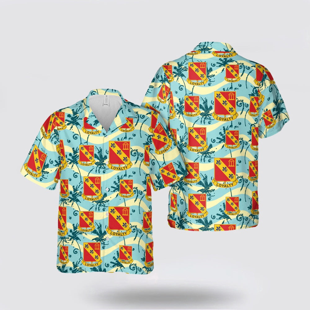 Army Hawaiian Shirt, US Army 319th Field Artillery Regiment Hawaiian Shirt, Military Hawaiian Shirt