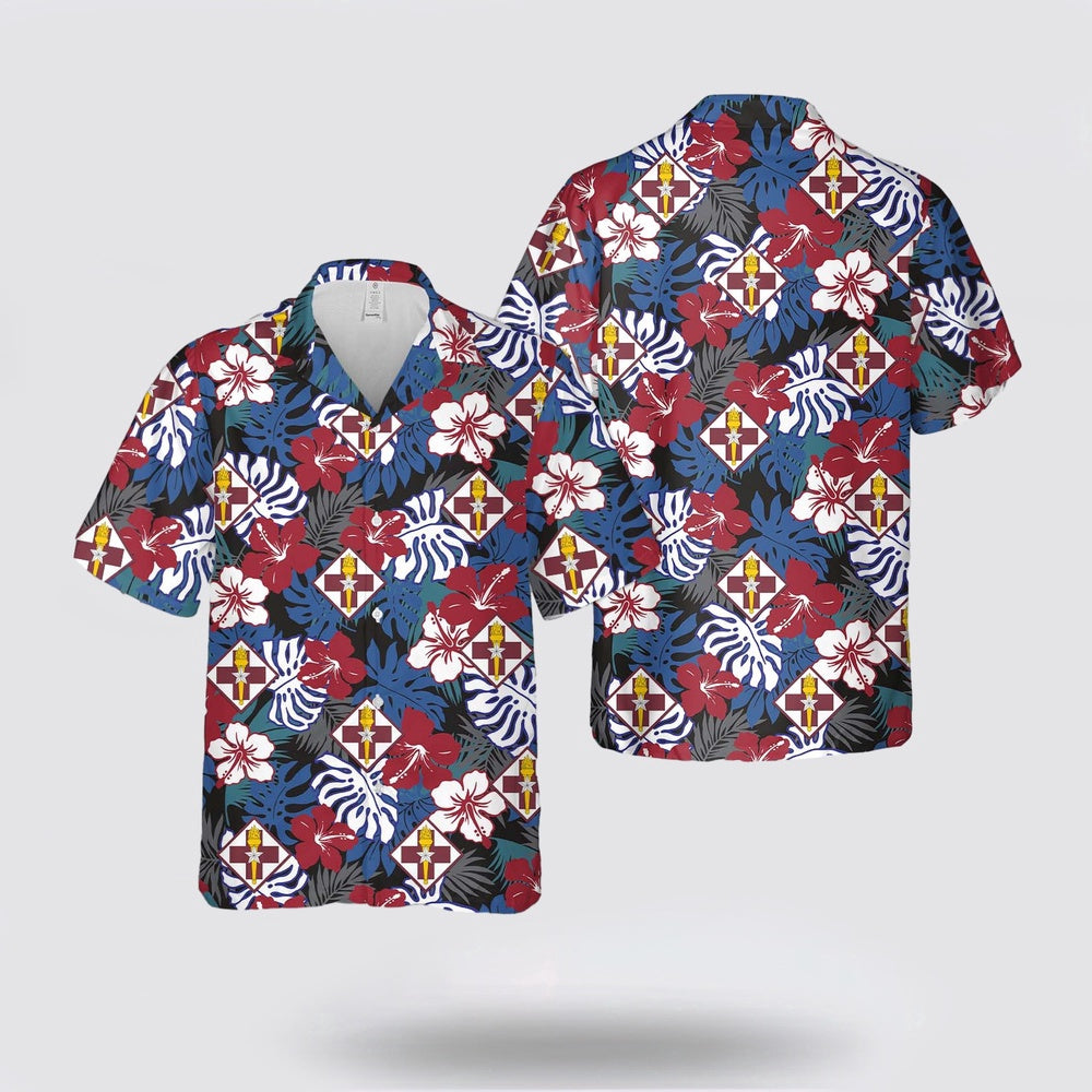 Army Hawaiian Shirt, US Army 32nd Medical Brigade Hawaiian Shirt, Military Hawaiian Shirt