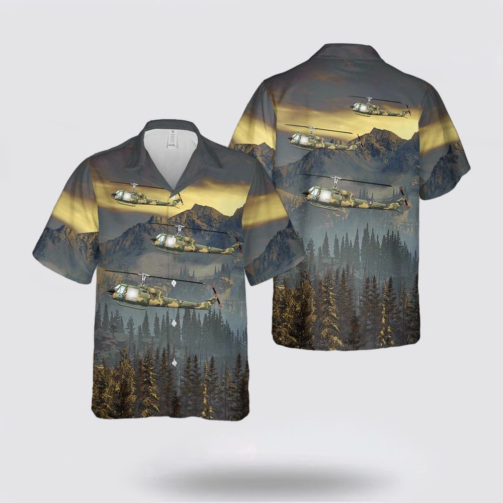 Army Hawaiian Shirt, US Army 335th Assault Helicopter Company UH-1B Horse Thief Hawaiian Shirt, Military Hawaiian Shirt
