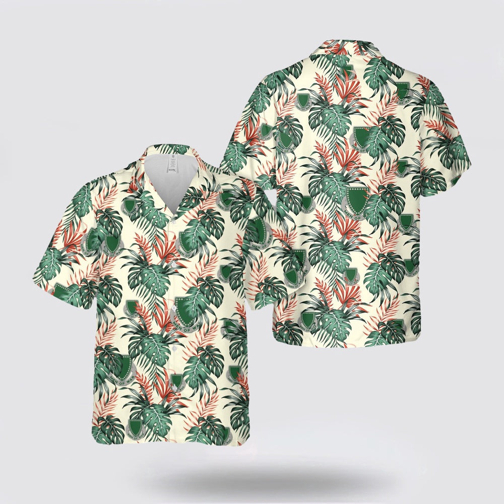 Army Hawaiian Shirt, US Army 33rd Cavalry Regiment Unit Crest Hawaiian Shirt, Military Hawaiian Shirt
