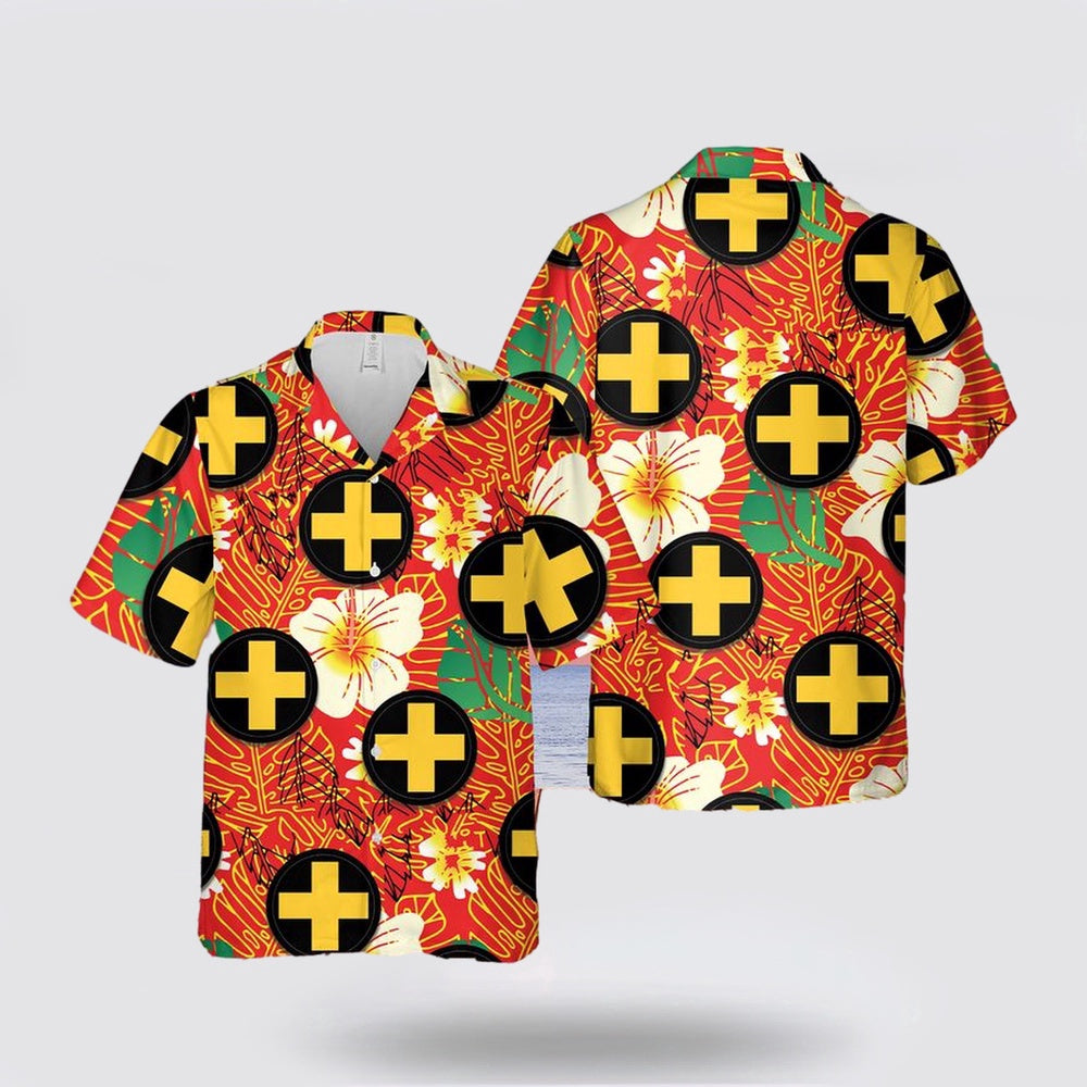 Army Hawaiian Shirt, US Army 33rd Infantry Brigade Combat Team Illinois Army National Guard Hawaiian Shirt, Military Hawaiian Shirt