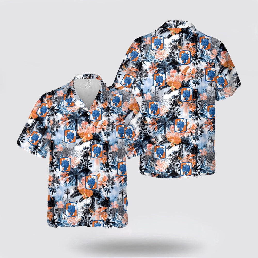 Army Hawaiian Shirt, US Army 35th Signal Brigade (Airborne) Hawaiian Shirt, Military Hawaiian Shirt