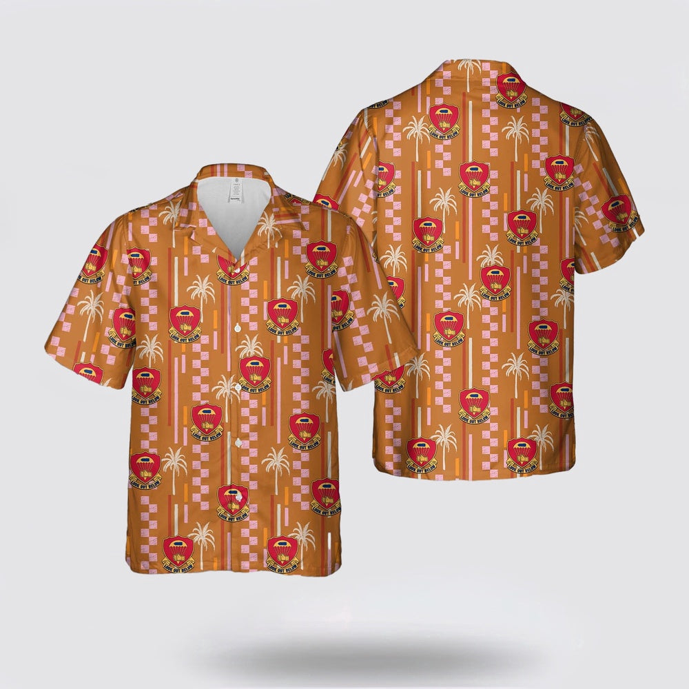 Army Hawaiian Shirt, US Army 376th Parachute Field Artillery Battalion (376th PFAB) Hawaiian Shirt, Military Hawaiian Shirt