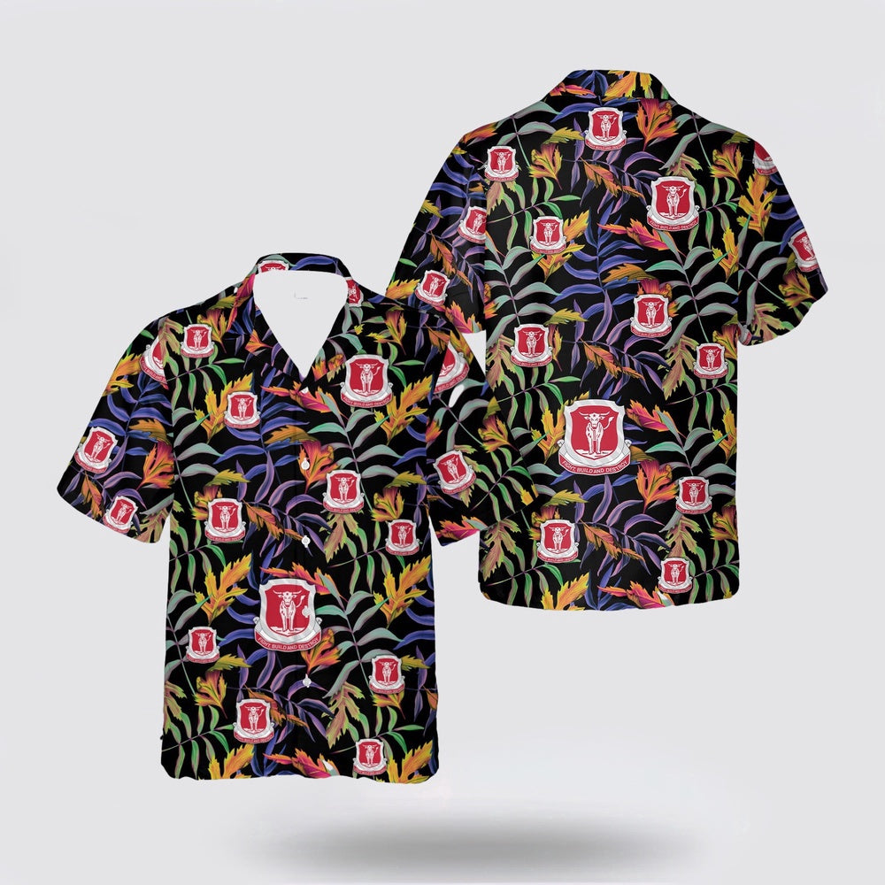 Army Hawaiian Shirt, US Army 39th Engineer Hawaiian Shirt, Military Hawaiian Shirt