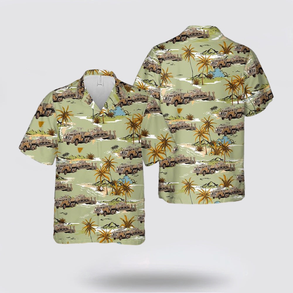 Army Hawaiian Shirt, US Army 40 TON Tank Transporter Dragon Wagon Hawaiian Shirt, Military Hawaiian Shirt