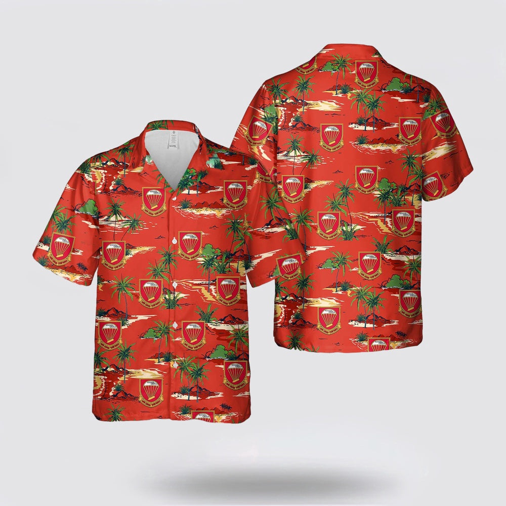 Army Hawaiian Shirt, US Army 456th Parachute Field Artillery Battalion Hawaiian Shirt, Military Hawaiian Shirt