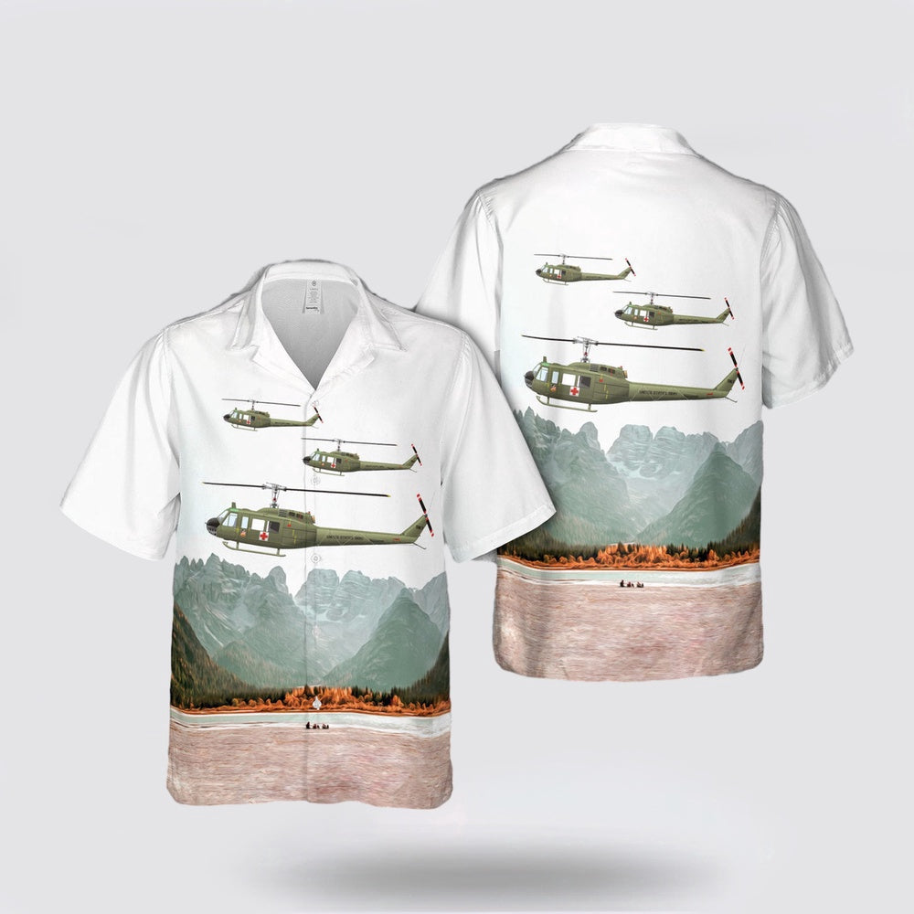 Army Hawaiian Shirt, US Army 498th Medical Company UH-1D, 1967 MedEvac Air Ambulance Hawaiian Shirt, Military Hawaiian Shirt