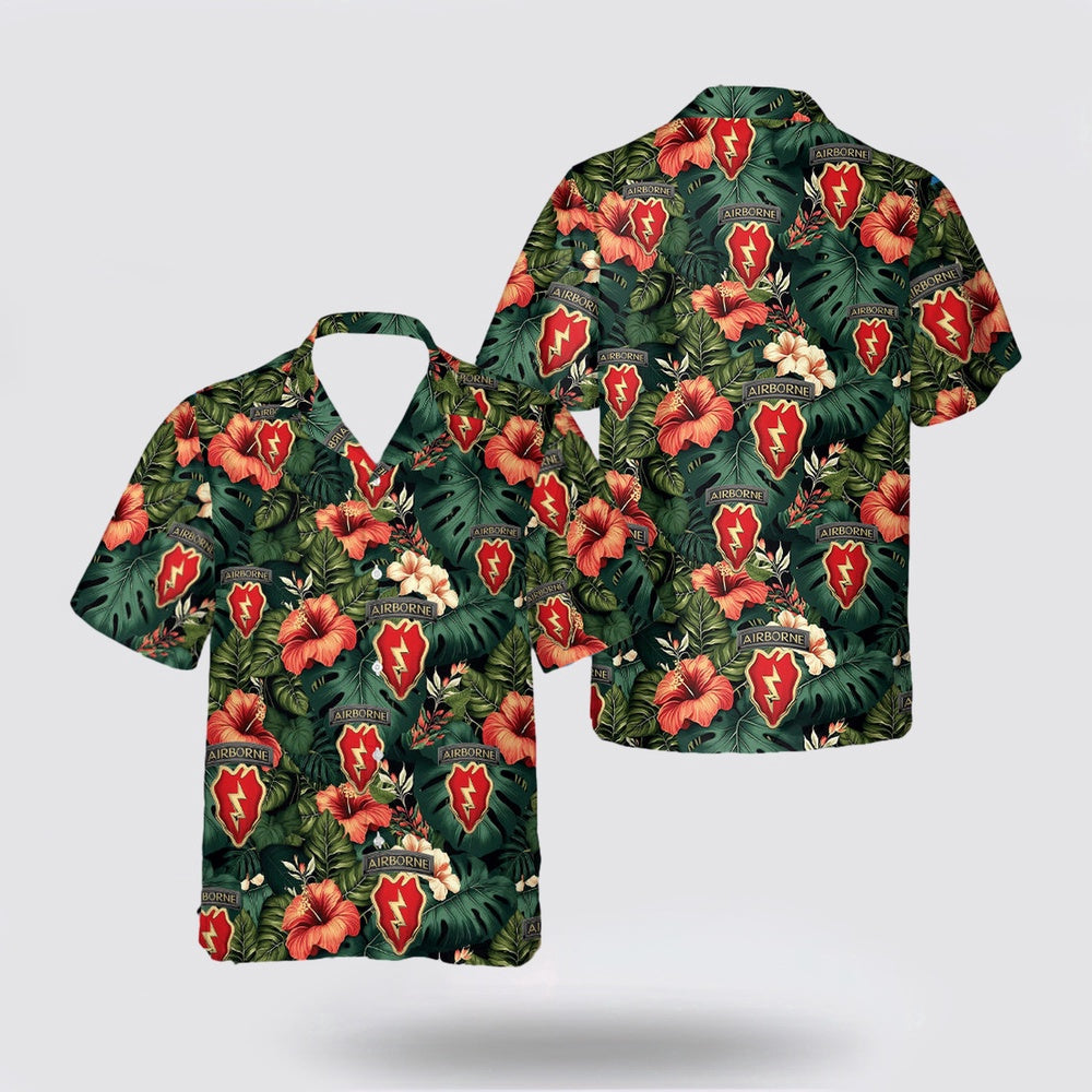 Army Hawaiian Shirt, US Army 4th Brigade Combat Team 25th Infantry Division Airborne Hawaiian Shirt