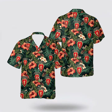 Army Hawaiian Shirt, US Army 4th Brigade Combat Team 25th Infantry Division Airborne Hawaiian Shirt