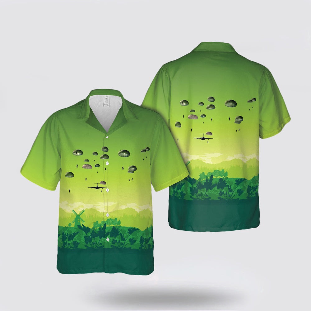 Army Hawaiian Shirt, US Army 4th Brigade Combat Team (Airborne) 25th Infantry Division parachute Hawaiian Shirt