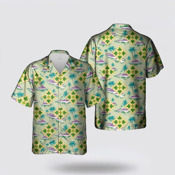 Army Hawaiian Shirt, US Army 4th Infantry Division IVY Hawaiian Shirt, Military Hawaiian Shirt