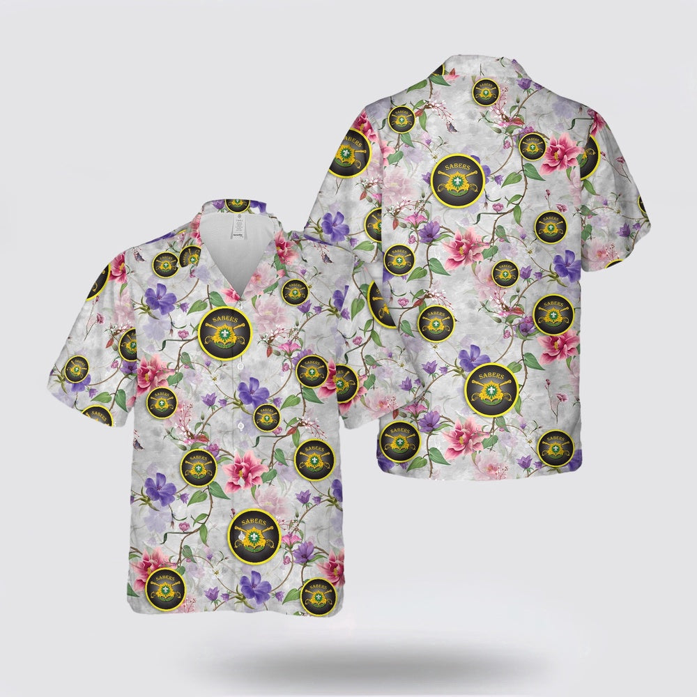 Army Hawaiian Shirt, US Army 4th Squadron, 2d Cavalry Regiment Hawaiian Shirt, Military Hawaiian Shirt