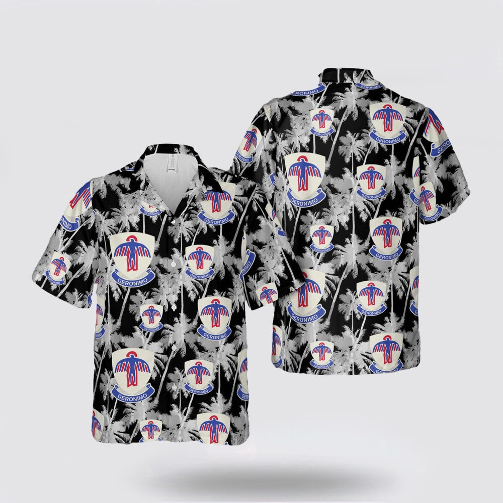 Army Hawaiian Shirt, US Army 501st Airborne Geronimo Hawaiian Shirt, Military Hawaiian Shirt