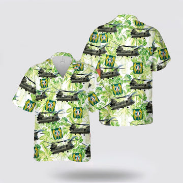 Army Hawaiian Shirt, US Army 501st Aviation Regiment (United States) CH-47F Chinook Hawaiian Shirt, Military Hawaiian Shirt