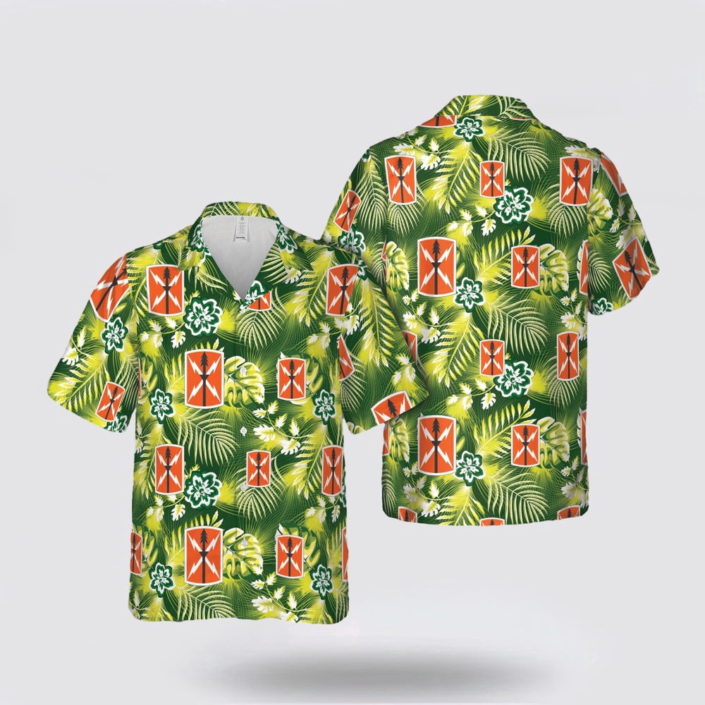 Army Hawaiian Shirt, US Army 516th Signal Brigade (Tactical Theater Signal Brigade) Hawaiian Shirt, Military Hawaiian Shirt