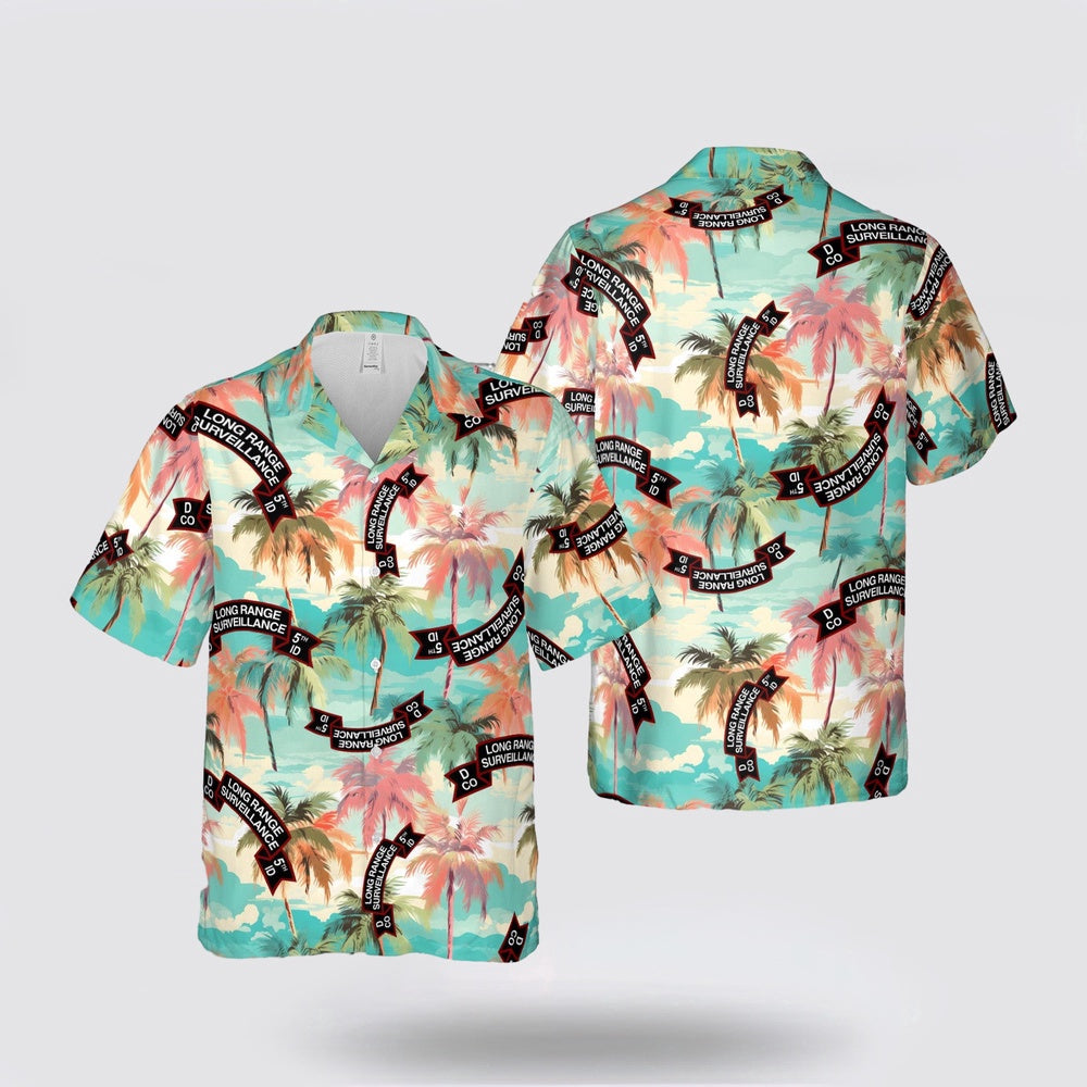 Army Hawaiian Shirt, US Army 5th Infantry Division Long Range Surveillance Detachment 1988-1992 Hawaiian Shirt
