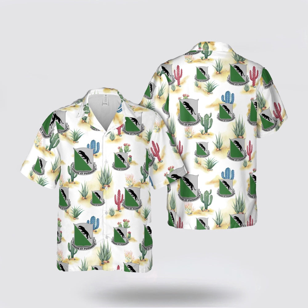 Army Hawaiian Shirt, US Army 69th Armor Regiment Unit Crest Hawaiian Shirt, Military Hawaiian Shirt