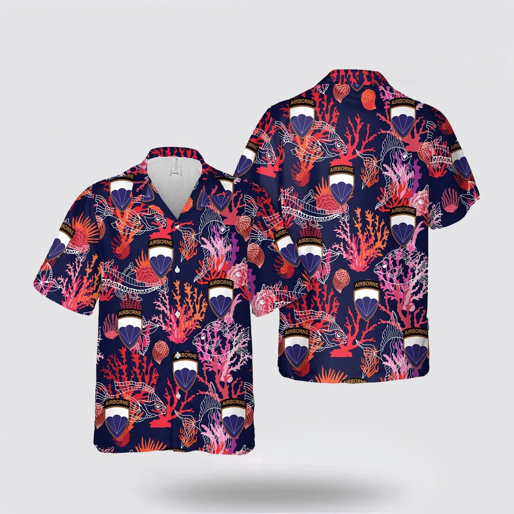 Army Hawaiian Shirt, US Army 6th Airborne Division Phantom Division In WWII Hawaiian Shirt, Military Hawaiian Shirt
