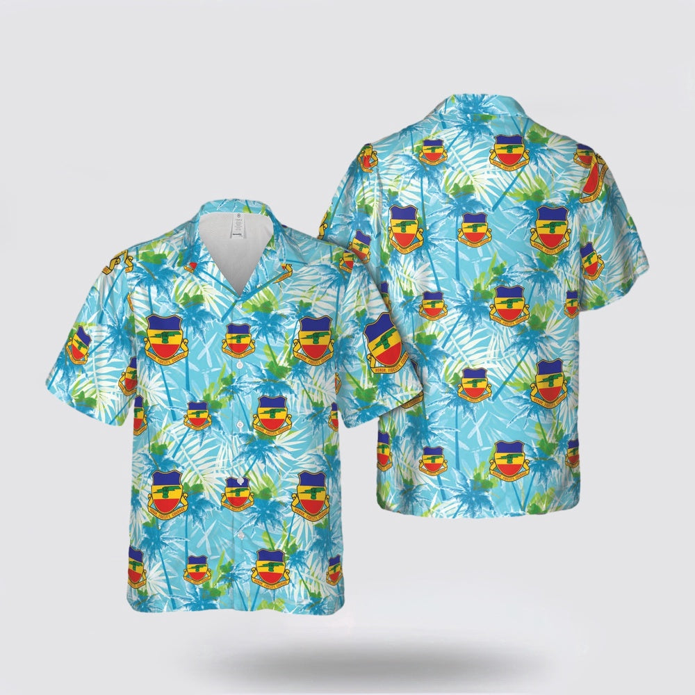 Army Hawaiian Shirt, US Army 73rd Cavalry Regiment Unit Crest Hawaiian Shirt, Military Hawaiian Shirt