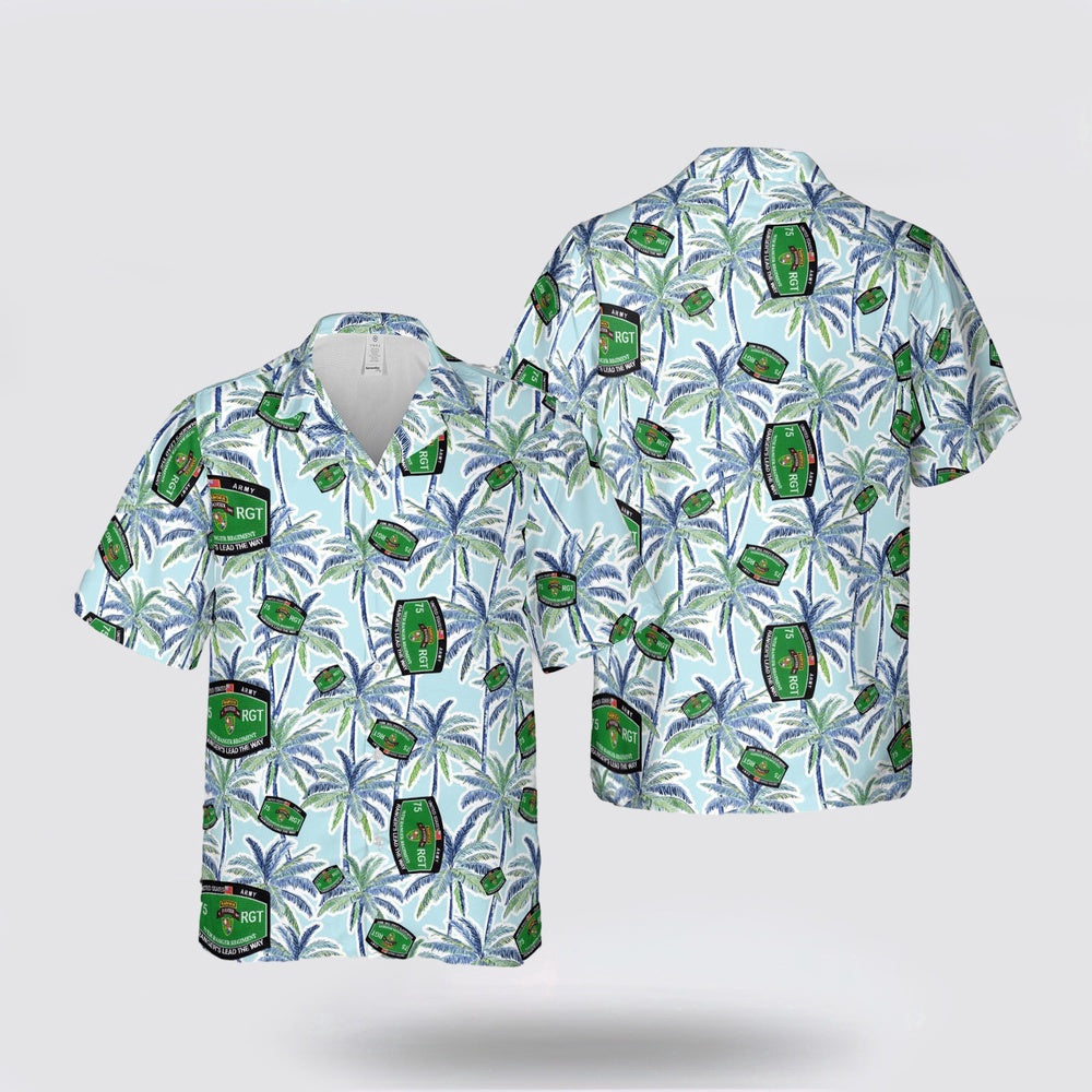 Army Hawaiian Shirt, US Army 75th Infantry Regiment O Company Long Range Patrol Airborne Ranger Hawaiian Shirt