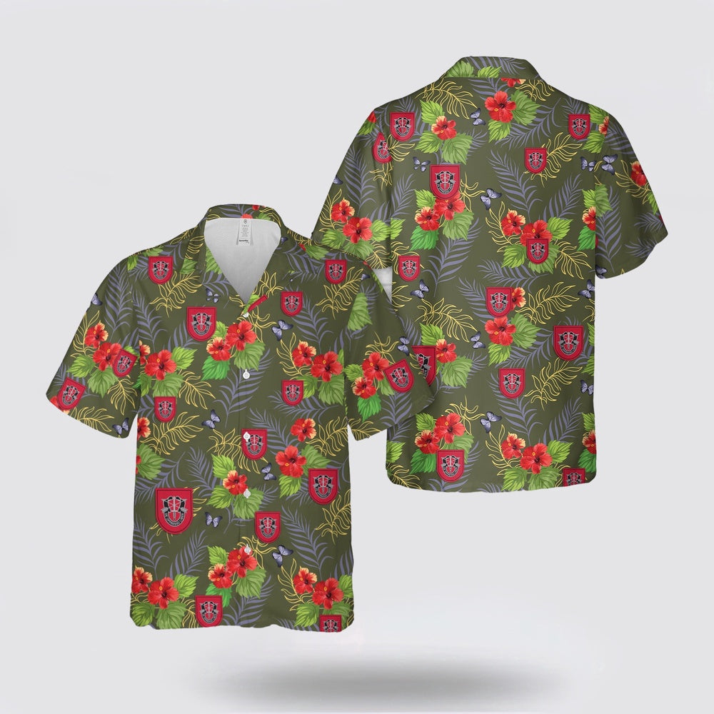 Army Hawaiian Shirt, US Army 7th Special Forces Group (7th SFG) Hawaiian Shirt, Military Hawaiian Shirt