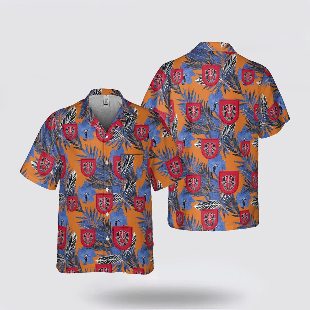 Army Hawaiian Shirt, US Army 7th Special Forces Group (7th SFG) Pocket Hawaiian Shirt, Military Hawaiian Shirt