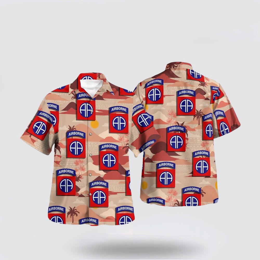 Army Hawaiian Shirt, US Army 82nd Airborne Division Hawaiian Shirt