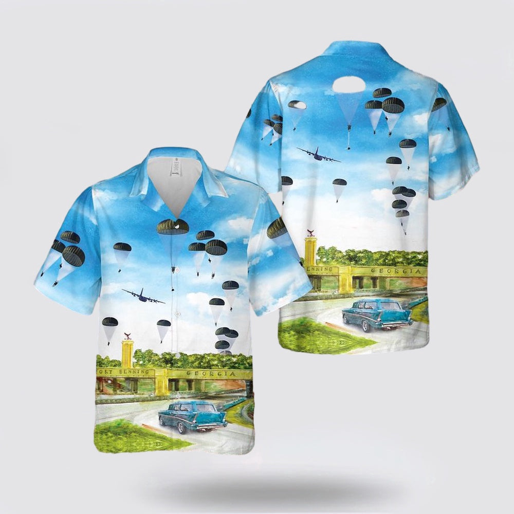 Army Hawaiian Shirt, US Army Airborne School Hawaiian Shirt, Military Hawaiian Shirt
