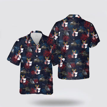 Army Hawaiian Shirt, US Army Bell OH-58 Kiowa Hawaiian Shirt, Military Hawaiian Shirt
