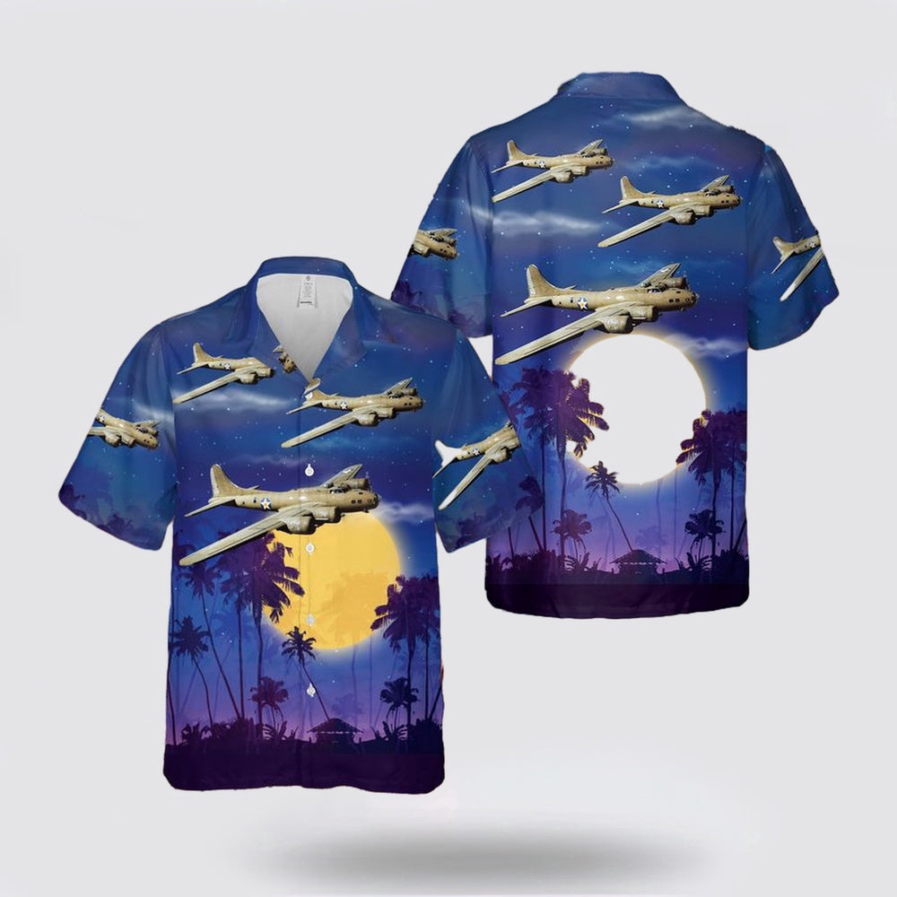 Army Hawaiian Shirt, US Army Boeing B-17 Flying Fortress Of World War 2 Hawaiian Shirt, Military Hawaiian Shirt