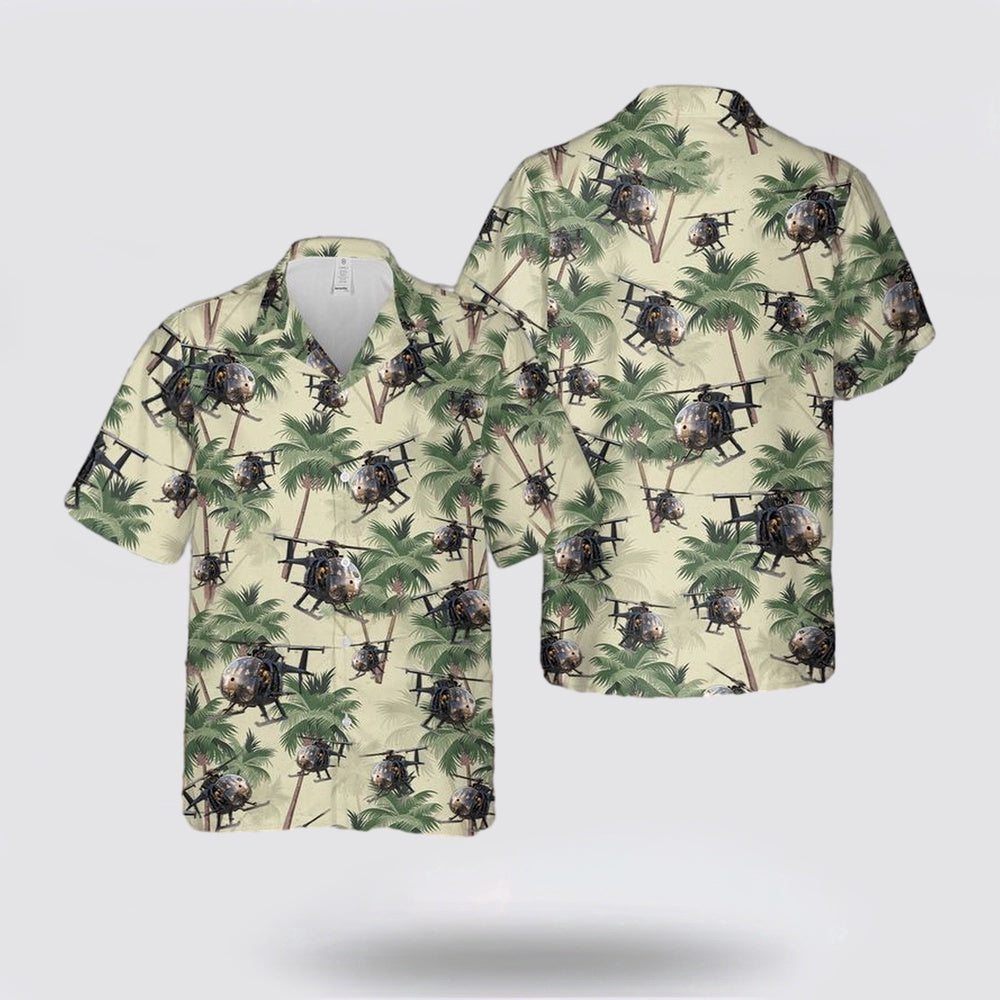 Army Hawaiian Shirt, US Army Boeing MH-6M Little Bird Hawaiian Shirt, Military Hawaiian Shirt