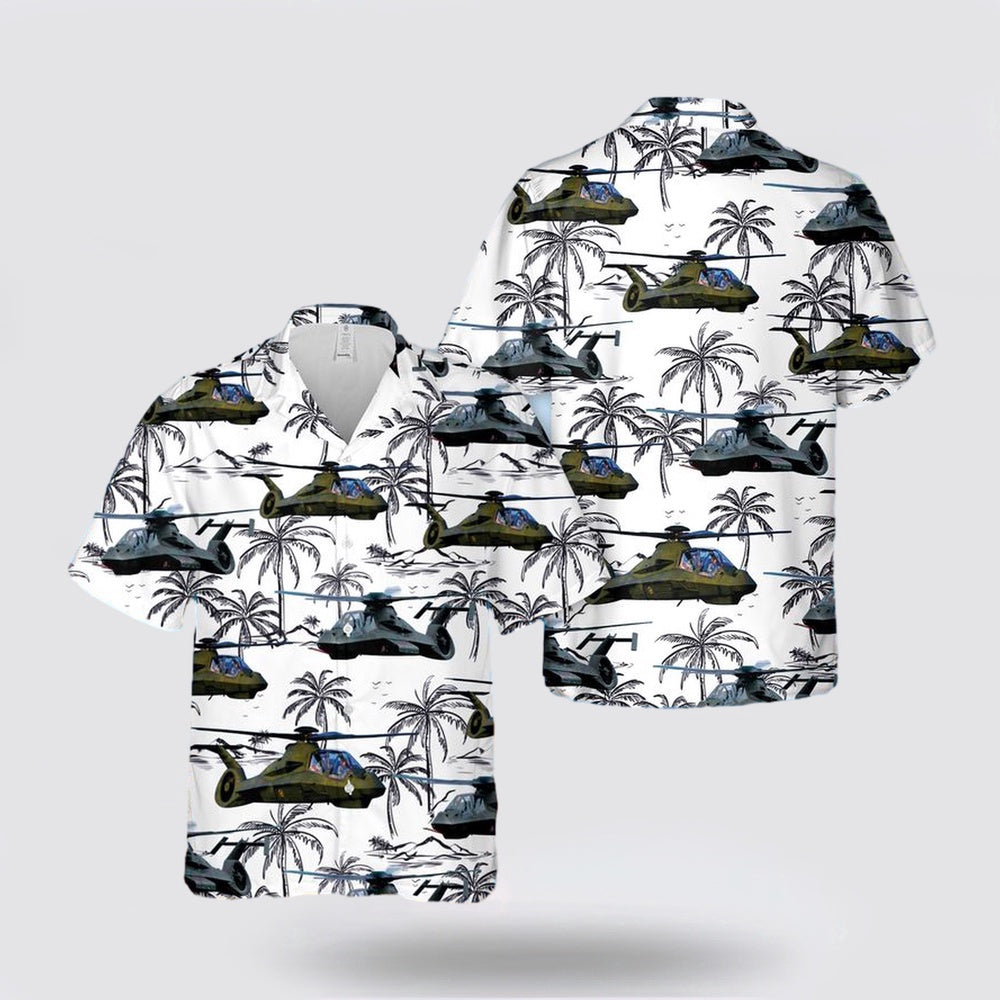 Army Hawaiian Shirt, US Army Boeing Sikorsky RAH-66 Comanche Hawaiian Shirt, Military Hawaiian Shirt