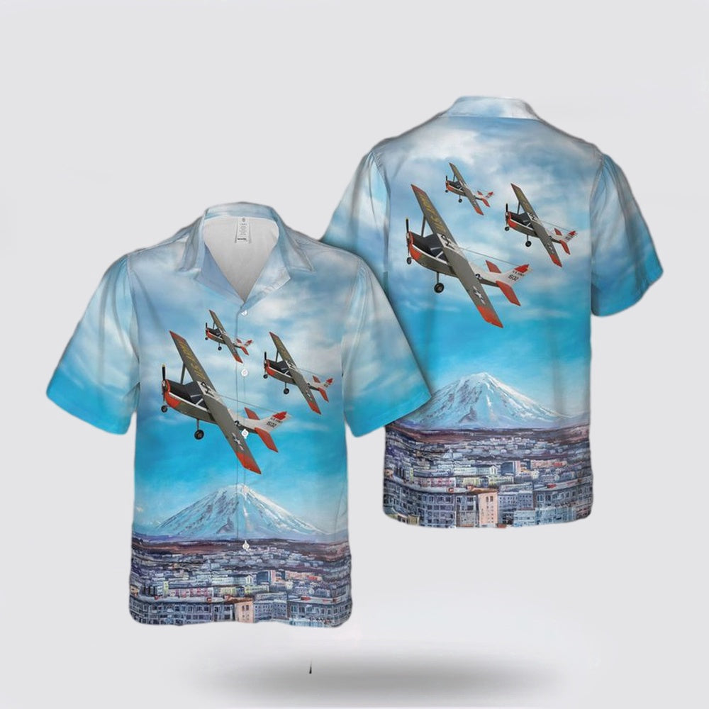 Army Hawaiian Shirt, US Army Cessna 172 T-41 Mescalero Hawaiian Shirt, Military Hawaiian Shirt