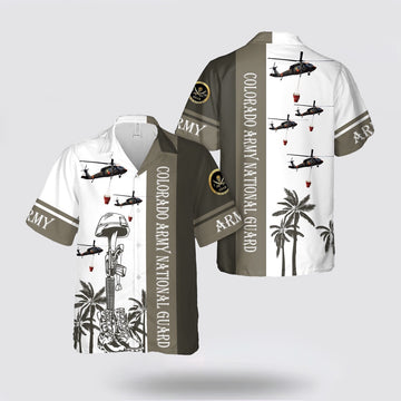 Army Hawaiian Shirt, US Army Colorado Army National Guard 2-135th General Support Aviation Battalion (2-135th GSAB) UH-60 Black Hawk Hawaiian Shirt
