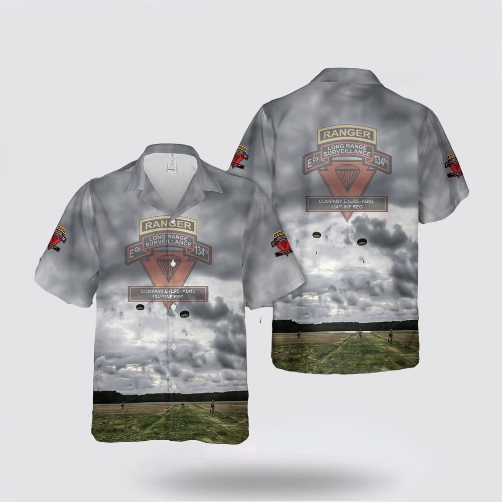 Army Hawaiian Shirt, US Army Company E Long Range Surveillance, 134th Infantry Regiment Hawaiian Shirt
