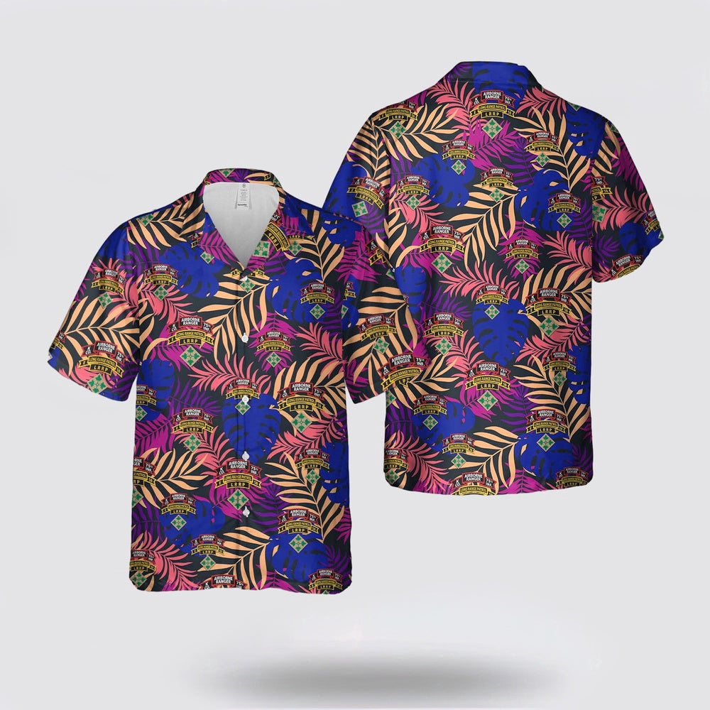 Army Hawaiian Shirt, US Army Company K (RANGER), 75TH Infantry (Airborne) Hawaiian Shirt