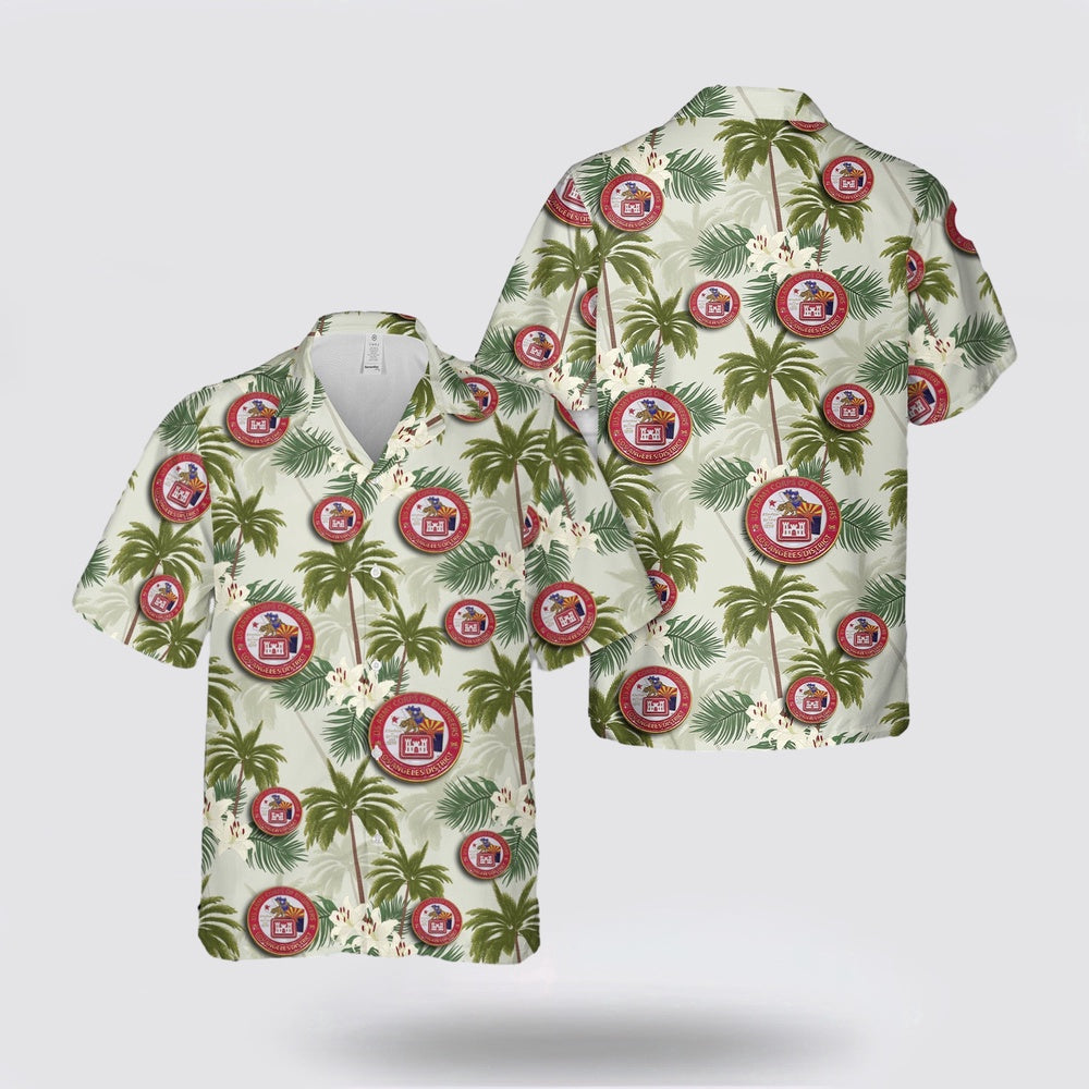 Army Hawaiian Shirt, US Army Corps Of Engineers Los Angeles District Hawaiian Shirt, Military Hawaiian Shirt