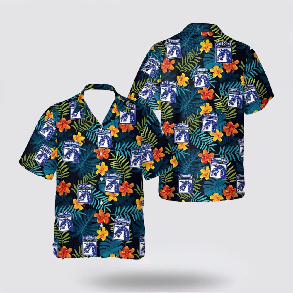 Army Hawaiian Shirt, US Army Corps XVIII Airborne Corps Hawaiian Shirt, Military Hawaiian Shirt