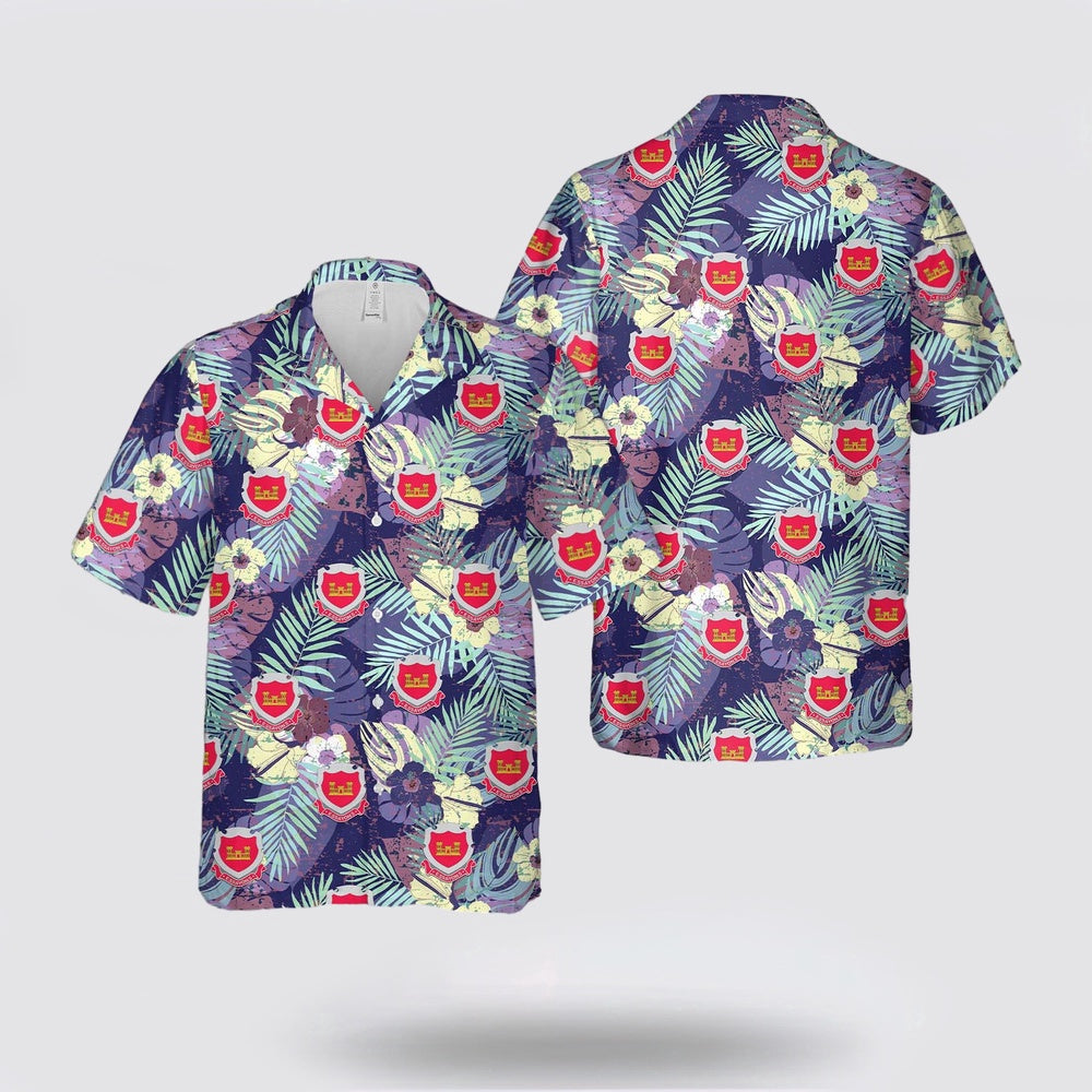 Army Hawaiian Shirt, US Army Corps of Engineers Essayons Hawaiian Shirt, Military Hawaiian Shirt