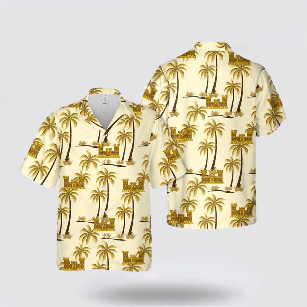 Army Hawaiian Shirt, US Army Corps of Engineers Hawaiian Shirt, Military Hawaiian Shirt