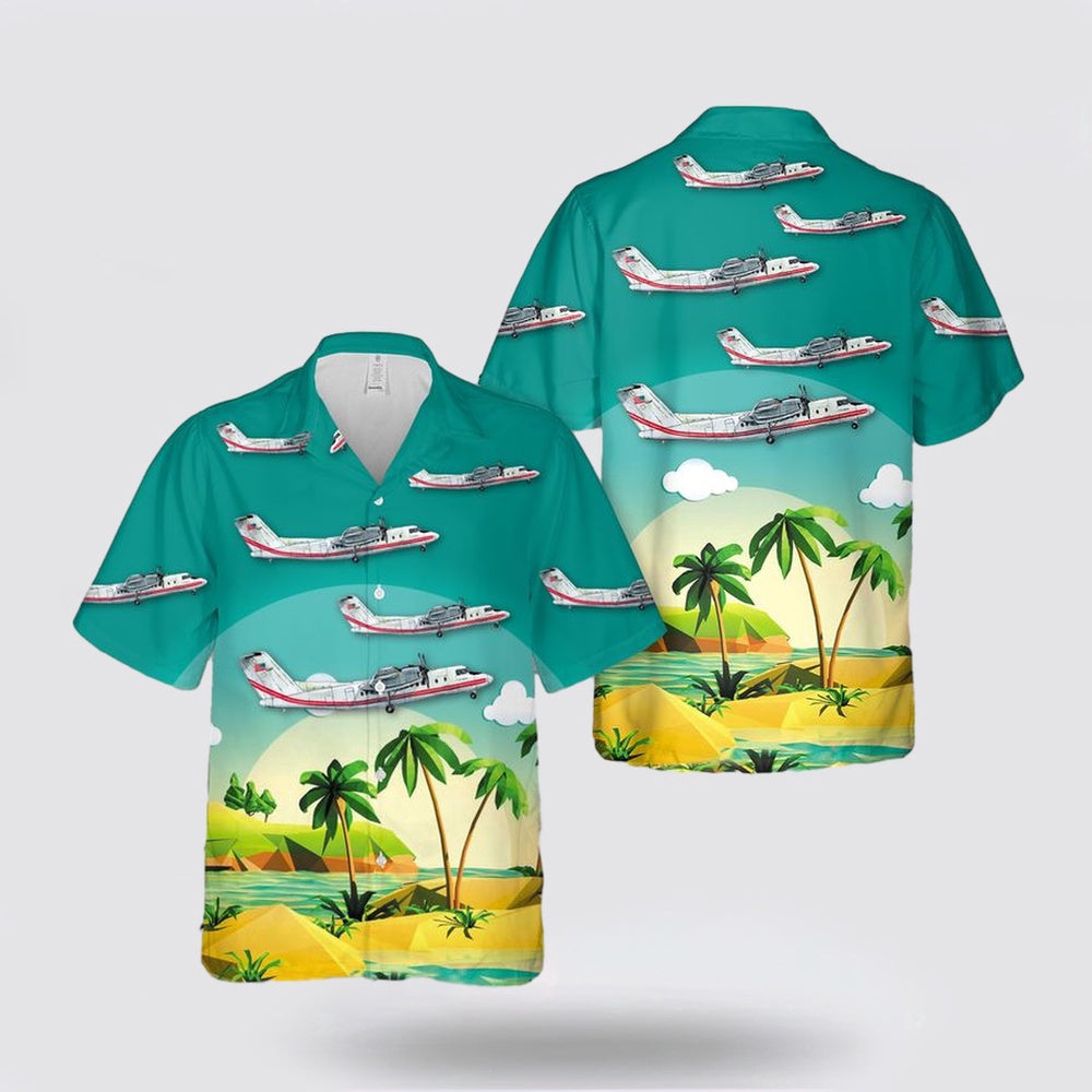 Army Hawaiian Shirt, US Army DCH-7 Dash airplane Hawaiian Shirt, Military Hawaiian Shirt