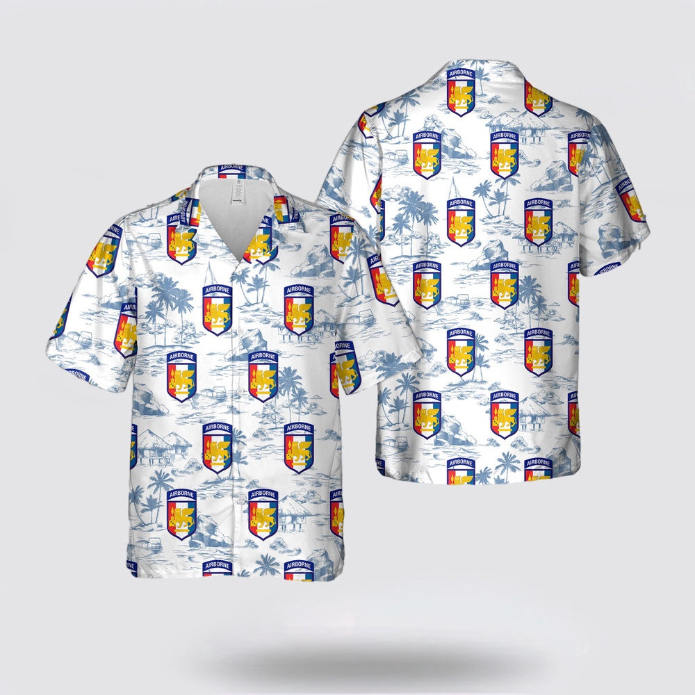 Army Hawaiian Shirt, US Army D Battery, 1-509th ABCT Southern European Task Force (SETAF) Hawaiian Shirt, Military Hawaiian Shirt