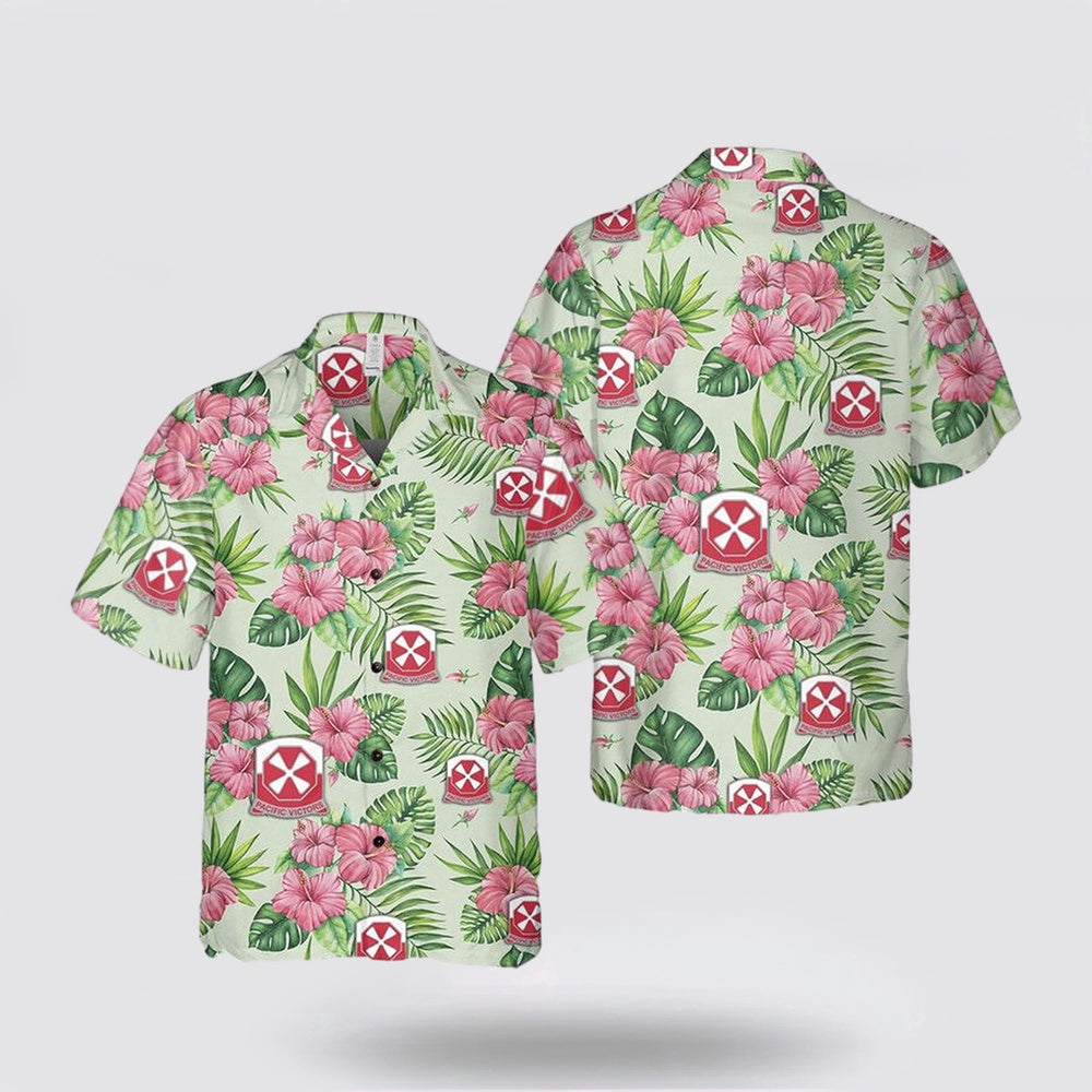 Army Hawaiian Shirt, US Army Eighth Army 8th Army Band Regular Fit Hawaiian Shirt