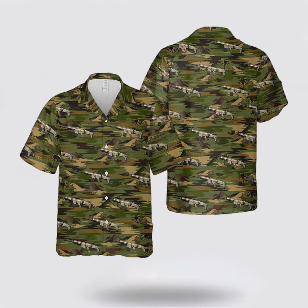 Army Hawaiian Shirt, US Army FN Mk.17 SCAR-H Hawaiian Shirt