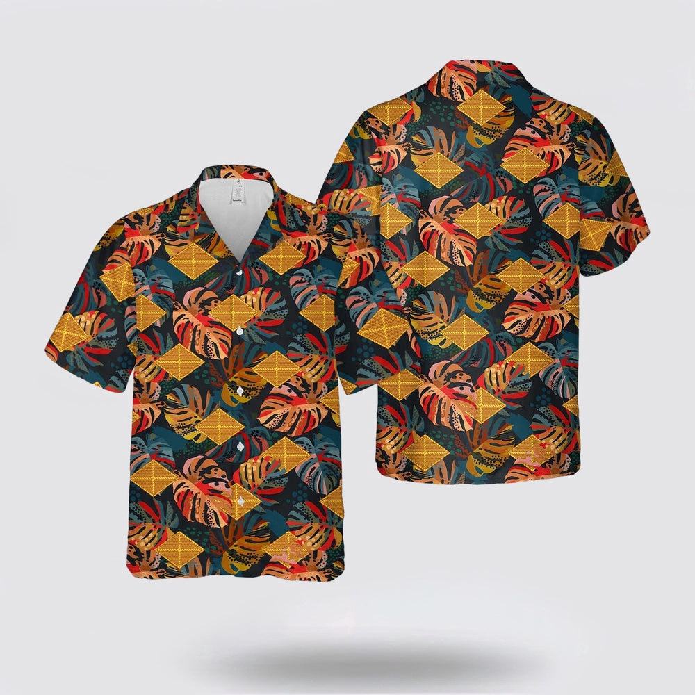Army Hawaiian Shirt, US Army Finance Corps Branch Insignia Hawaiian Shirt