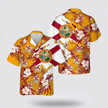 Army Hawaiian Shirt, US Army Florida Army National Guard, 124th Infantry Regiment Hawaiian Shirt