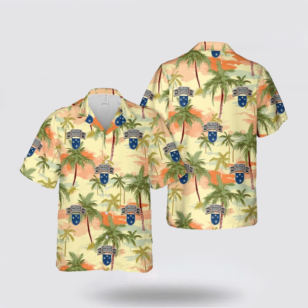 Army Hawaiian Shirt, US Army G Co, 75th Infantry Regiment Ranger Hawaiian Shirt, Military Hawaiian Shirt
