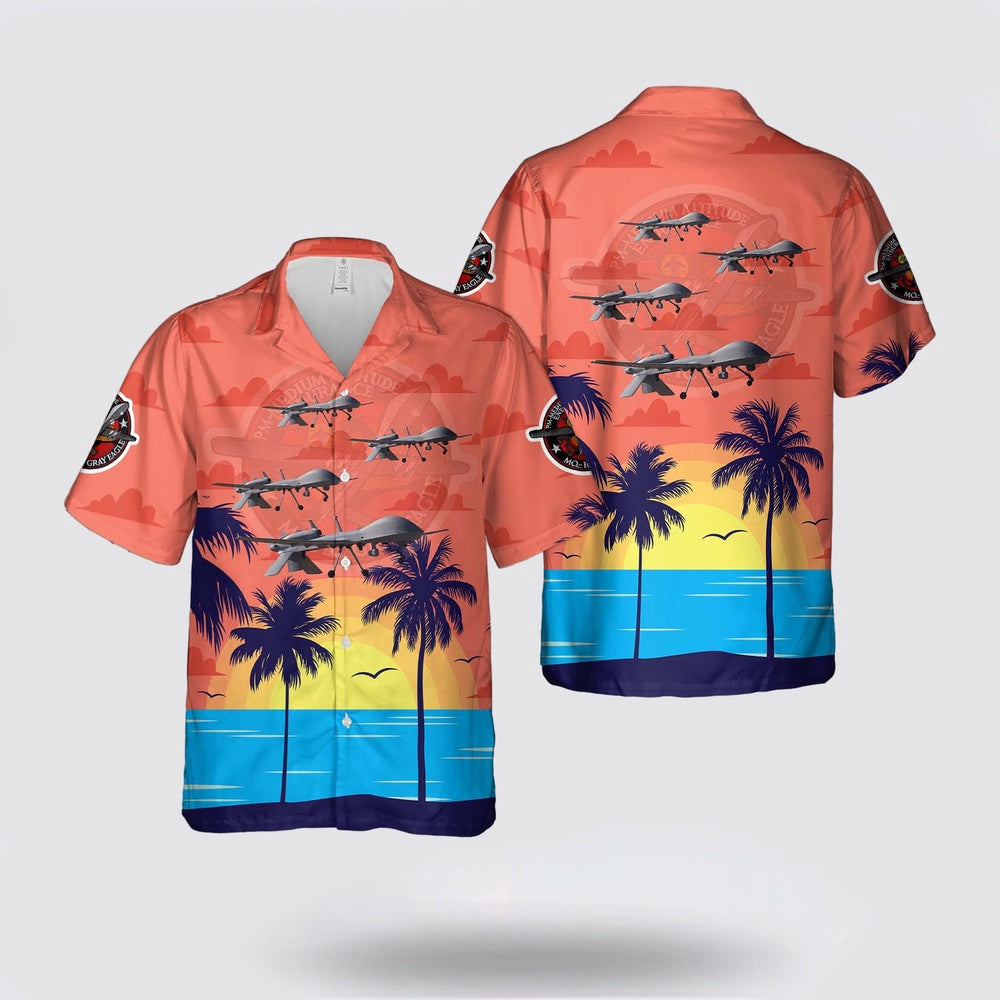 Army Hawaiian Shirt, US Army General Atomics MQ-1C Gray Eagle 70111 Hawaiian Shirt, Military Hawaiian Shirt