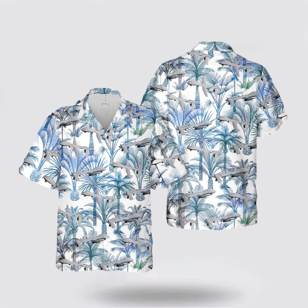 Army Hawaiian Shirt, US Army General Atomics MQ-1C Gray Eagle Hawaiian Shirt, Military Hawaiian Shirt